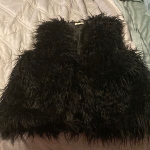 Vintage Black hairy vest.